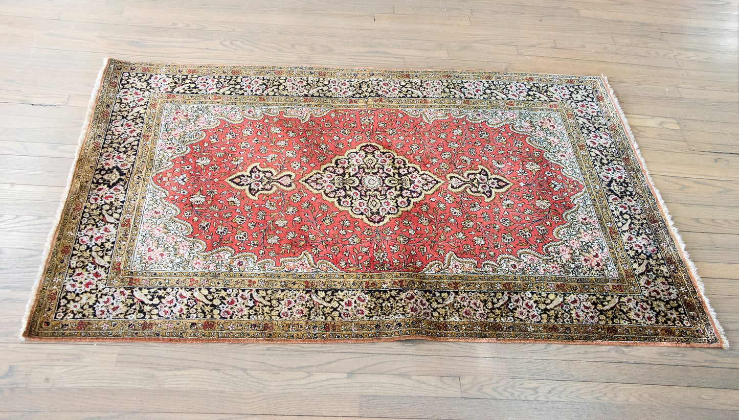 Late 20th Century Persian Silk Qum Rug For Sale