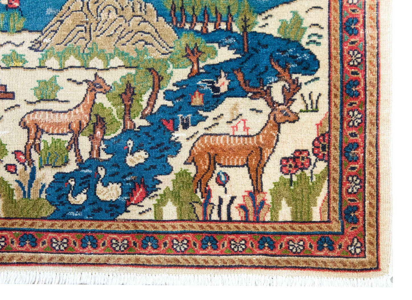 Early 20th Century Persian Pictorial Tabriz Rug For Sale