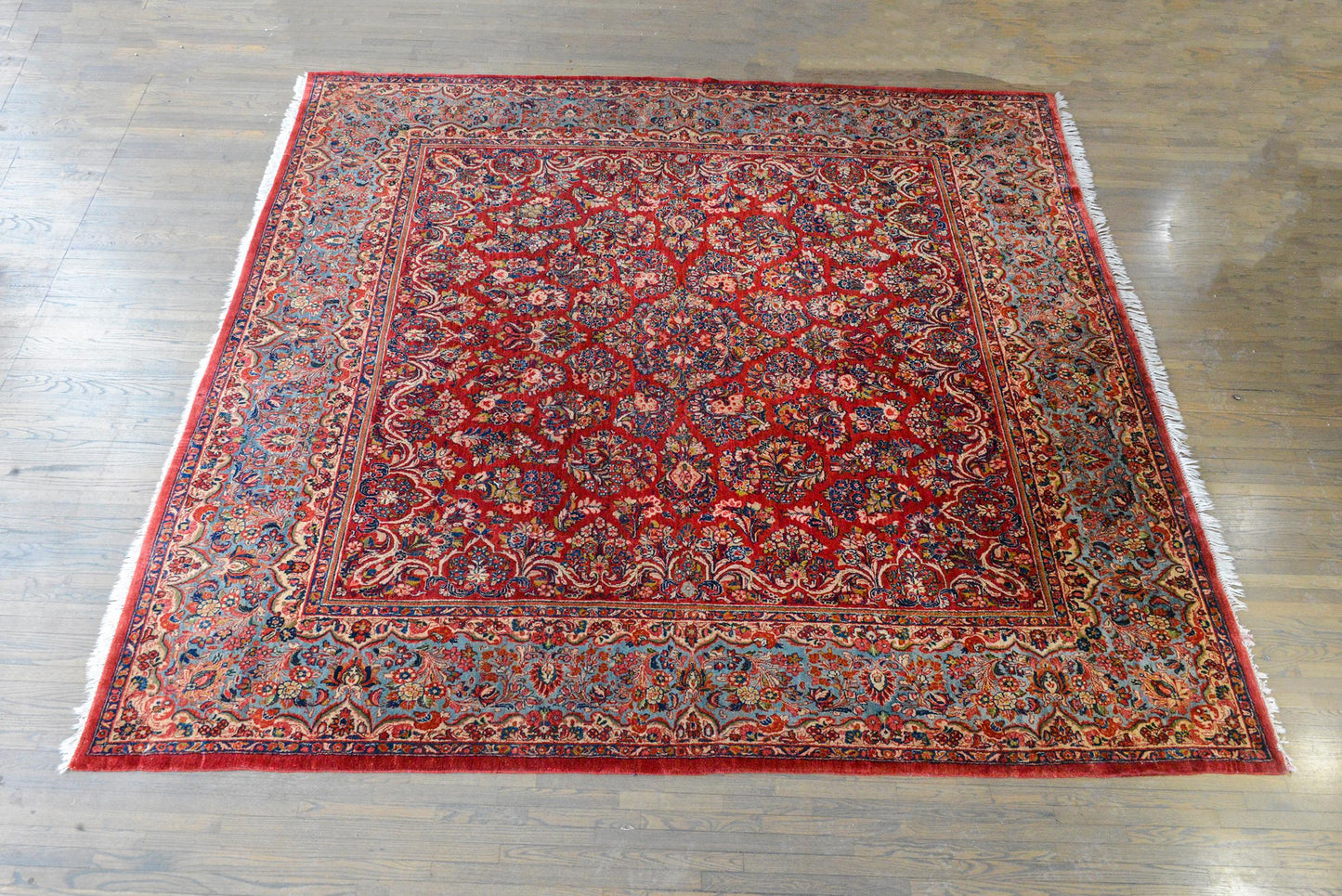Rare Early 20th Century Square Sarouk Rug For Sale