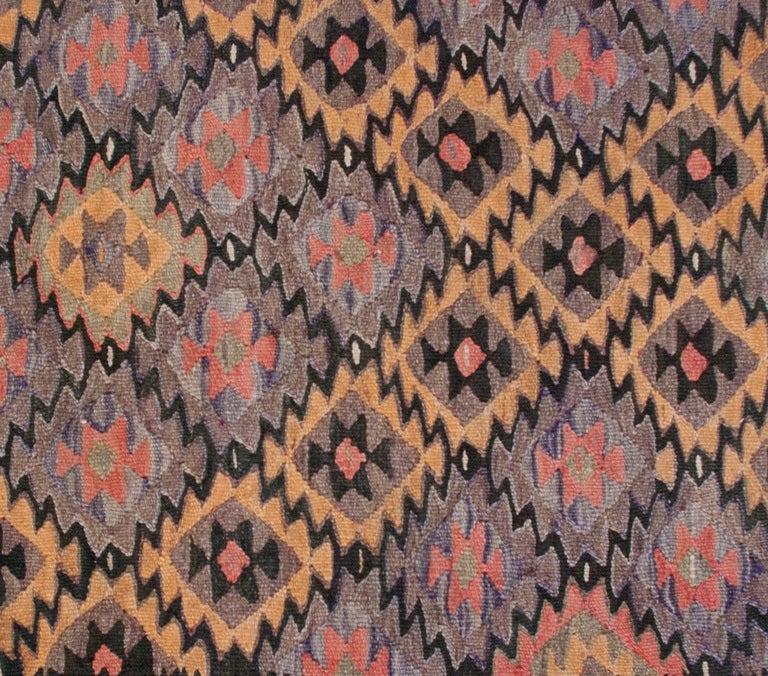 Early 20th Century Persian Qazvin Kilim For Sale