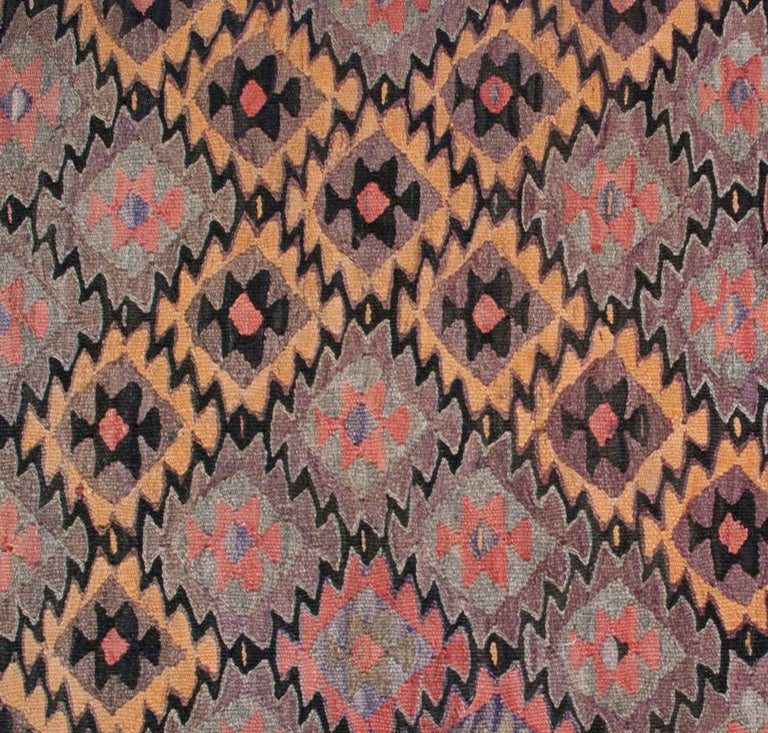 Early 20th Century Persian Qazvin Kilim For Sale