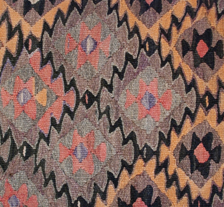 Early 20th Century Persian Qazvin Kilim For Sale