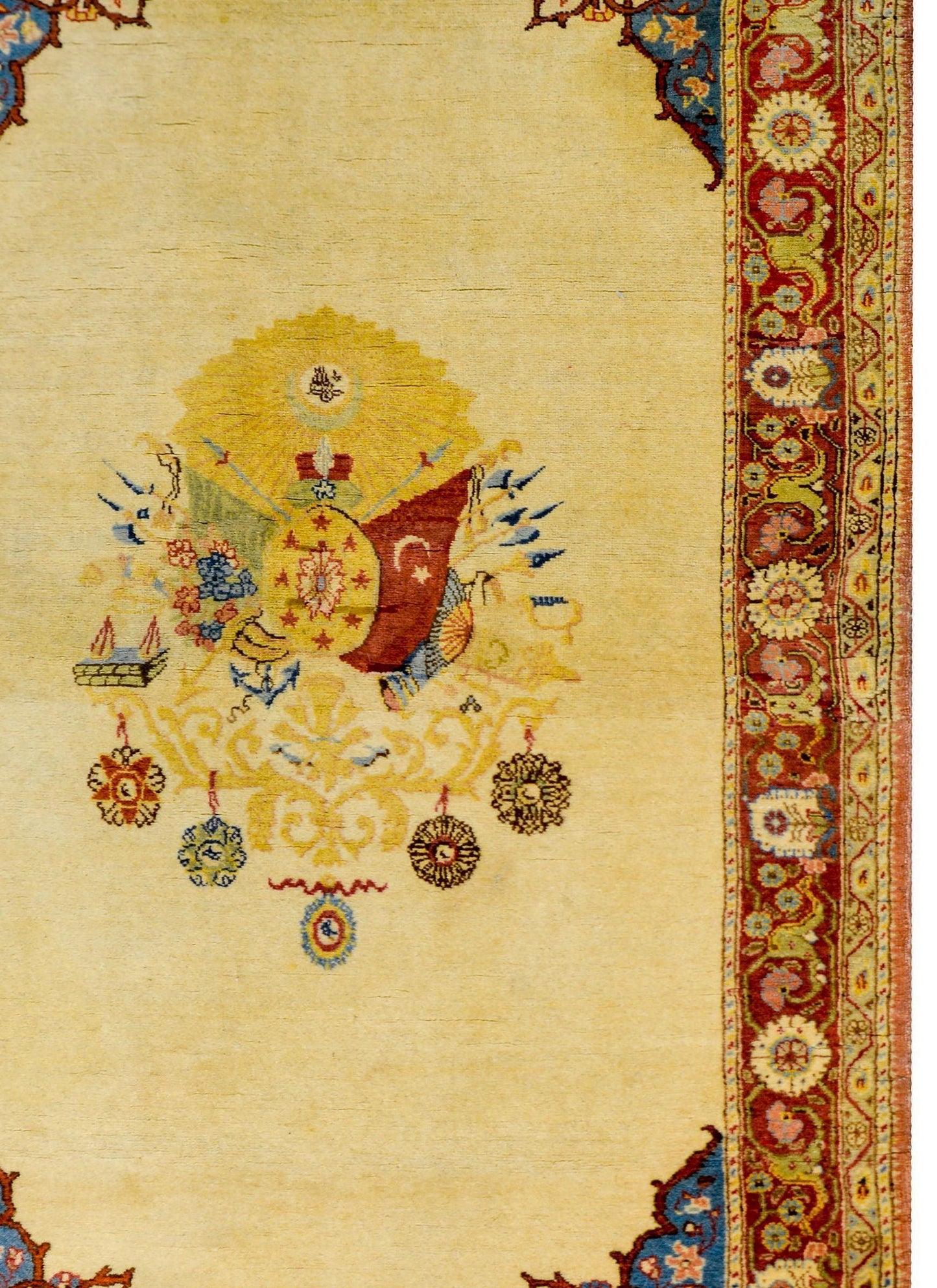 Rare 20th Century Turkish Hereke Rug with Ottoman Symbolism For Sale