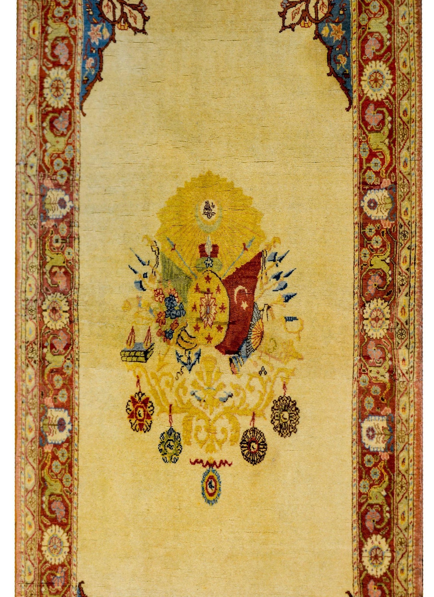Rare 20th Century Turkish Hereke Rug with Ottoman Symbolism For Sale