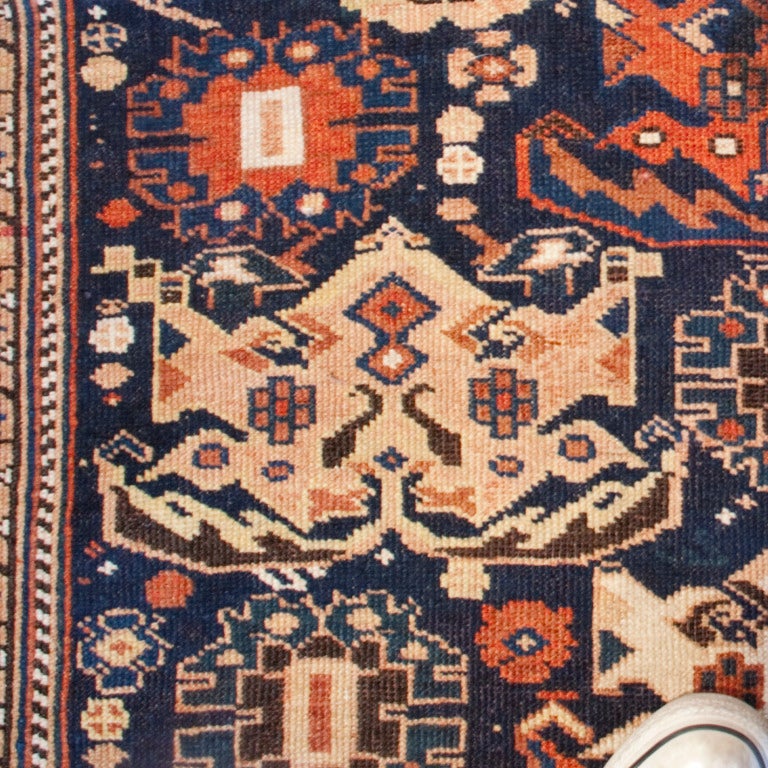 19th Century Afshar Carpet For Sale