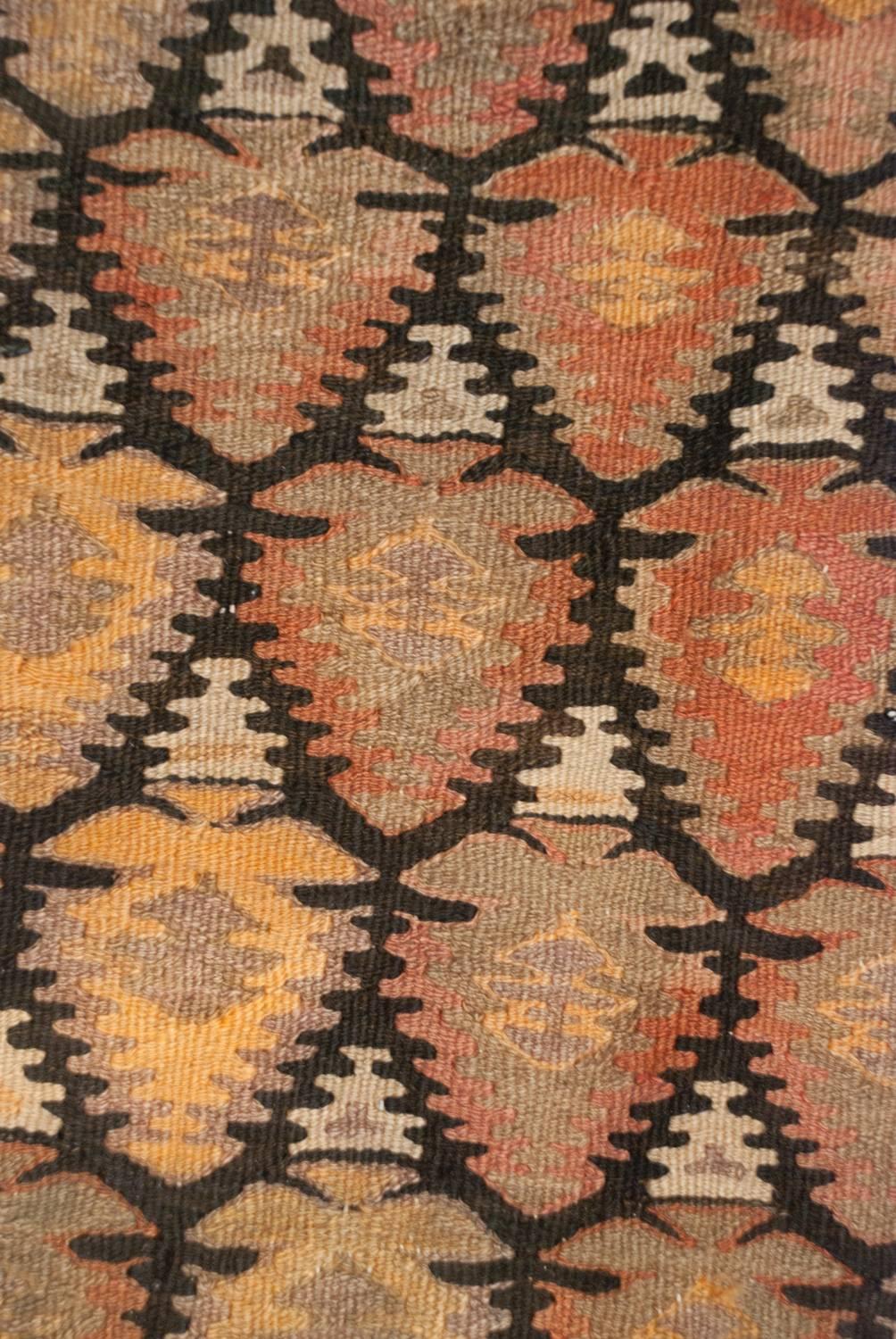 Early 20th Century Qazvin Kilim Runner For Sale