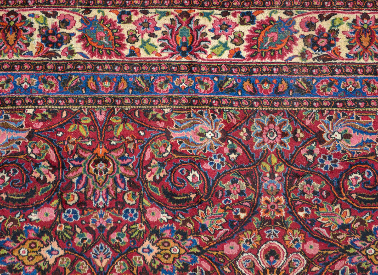 Grande Vintage Mashad Rug For Sale