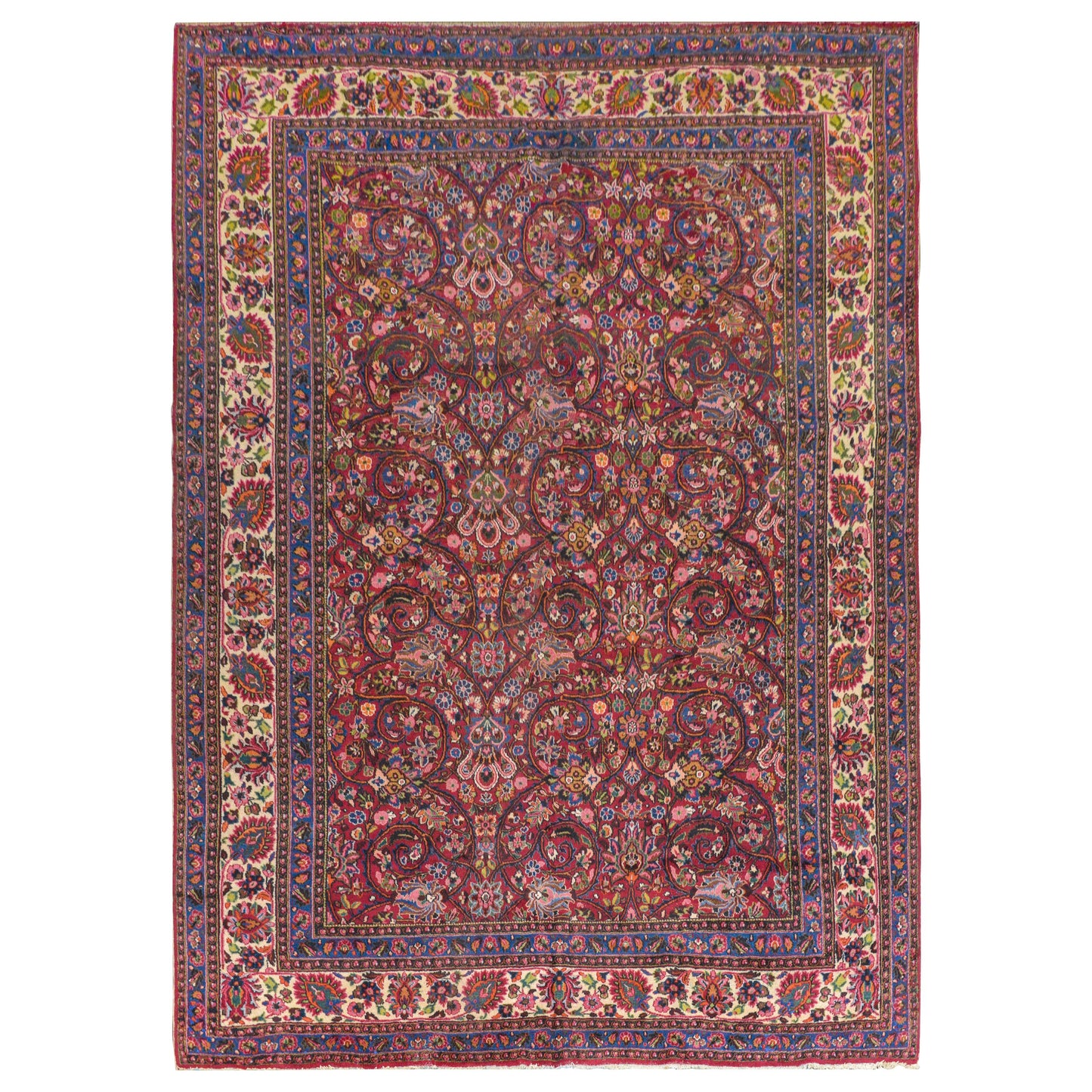 Grande Vintage Mashad Rug For Sale