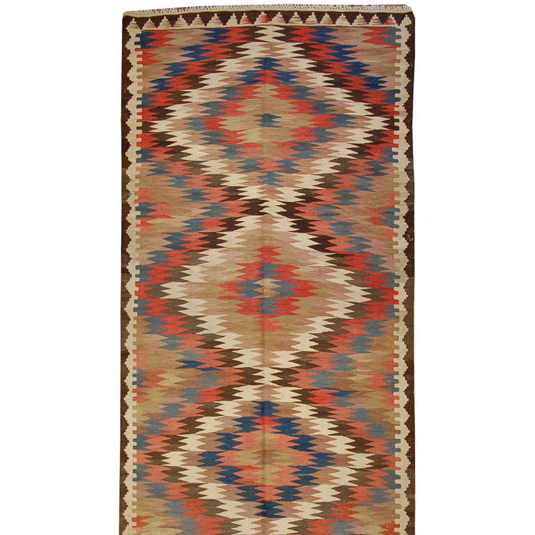 Early 20th Century Persian Kilim Runner For Sale