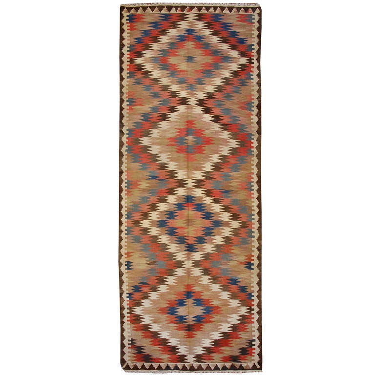 Early 20th Century Persian Kilim Runner For Sale