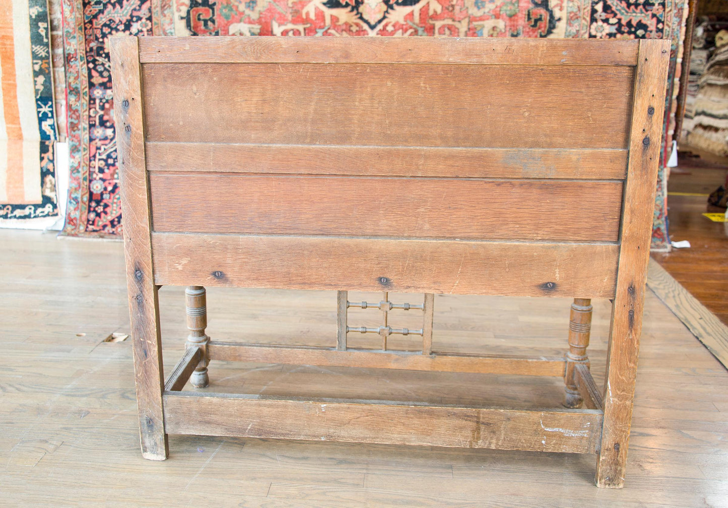 Early 20th Century Danish Bench with Kilim Upholstered Cushion For Sale