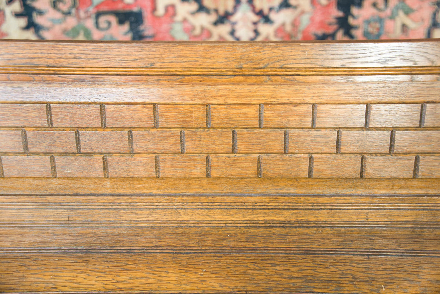 Early 20th Century Danish Bench with Kilim Upholstered Cushion For Sale