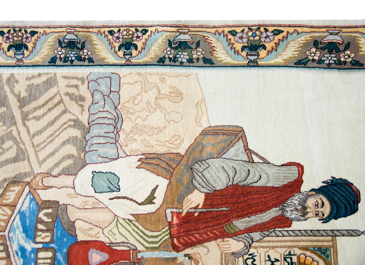 Vintage Persian Tabriz Pictorial Rug For Sale