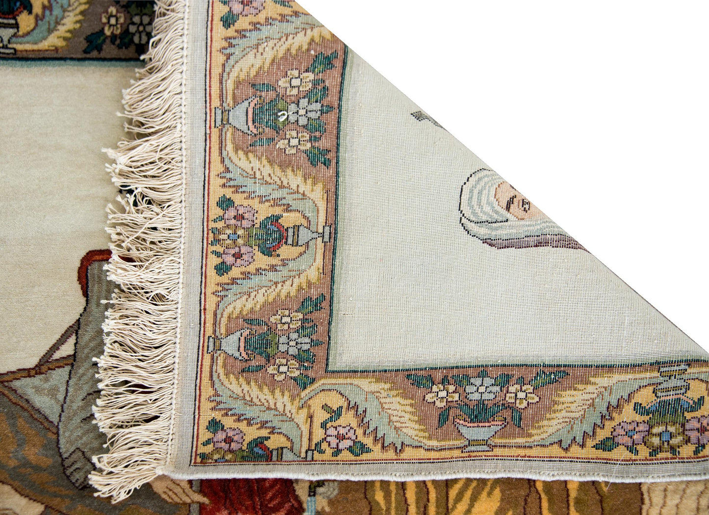 Vintage Persian Tabriz Pictorial Rug For Sale