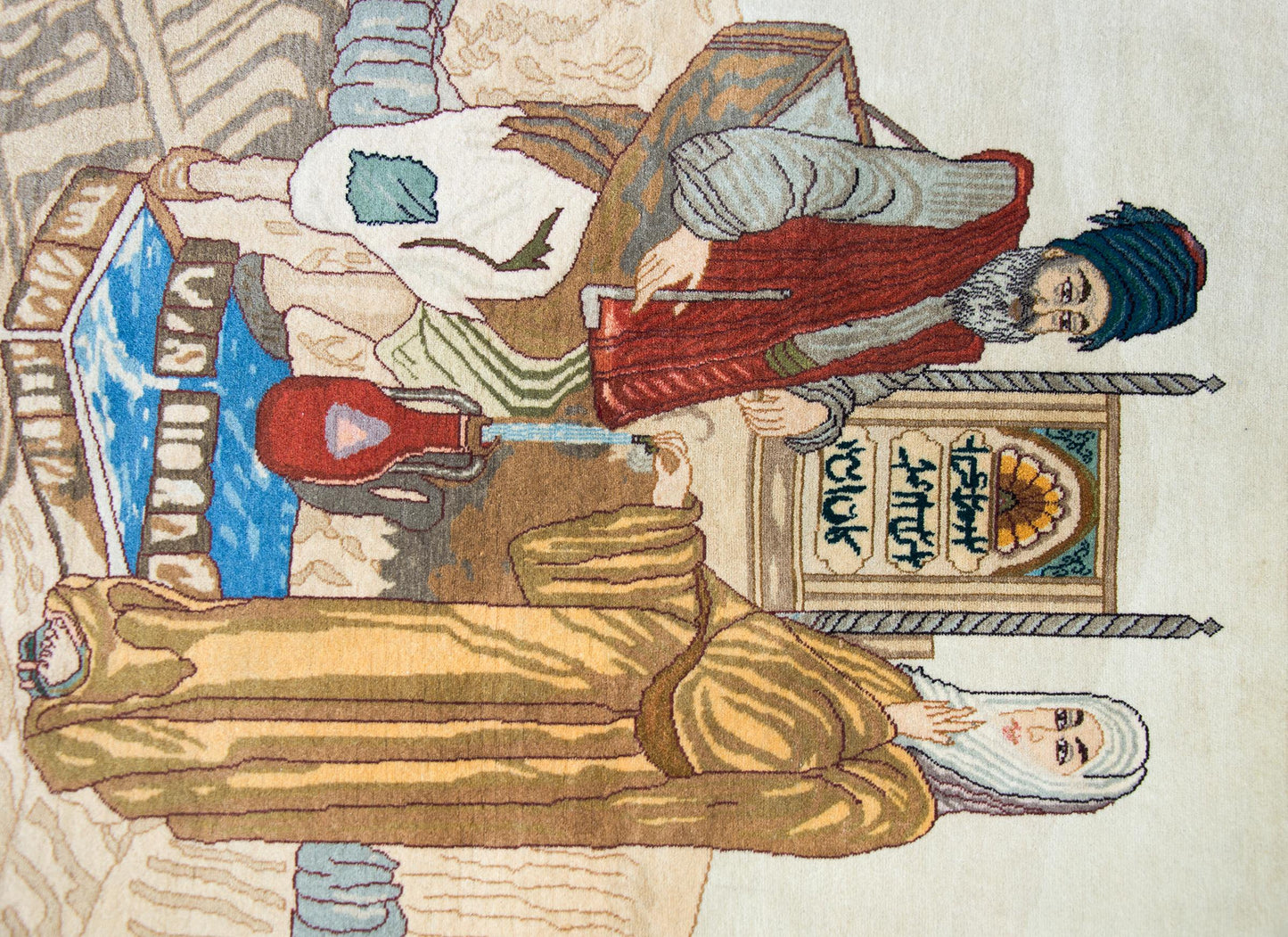 Vintage Persian Tabriz Pictorial Rug For Sale