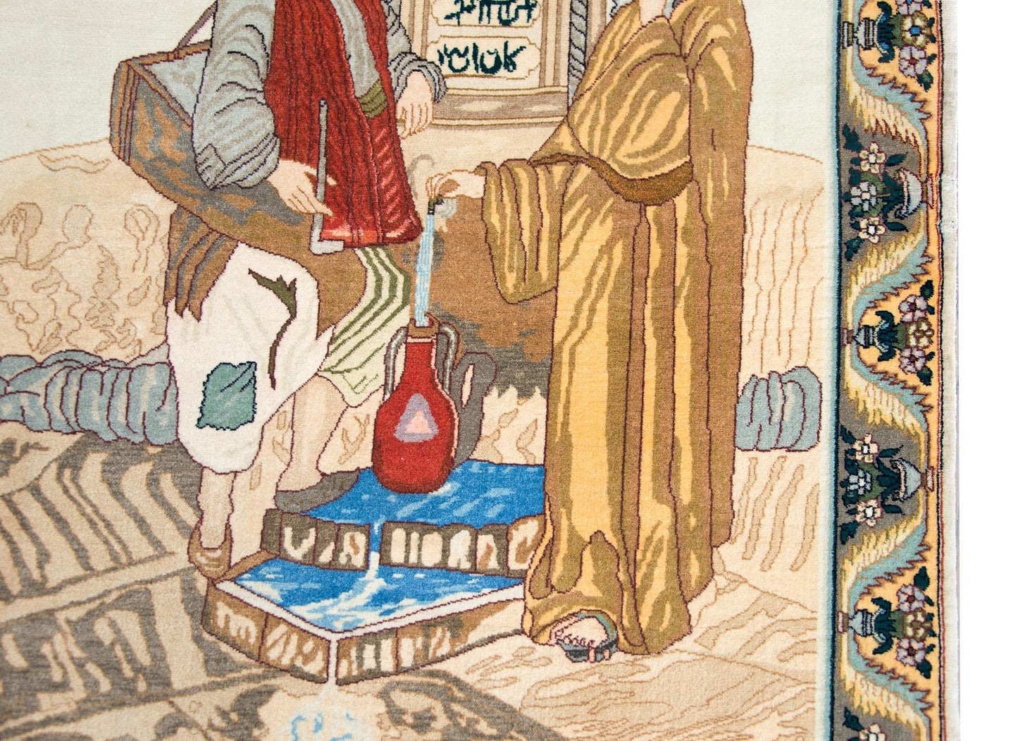 Vintage Persian Tabriz Pictorial Rug For Sale