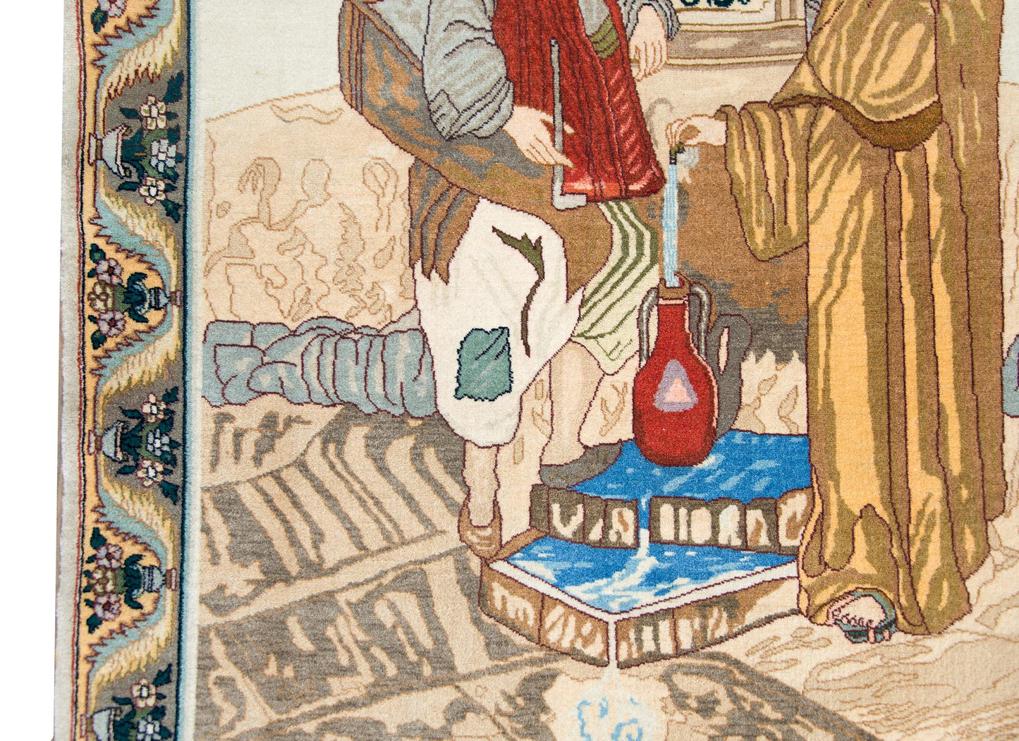 Vintage Persian Tabriz Pictorial Rug For Sale