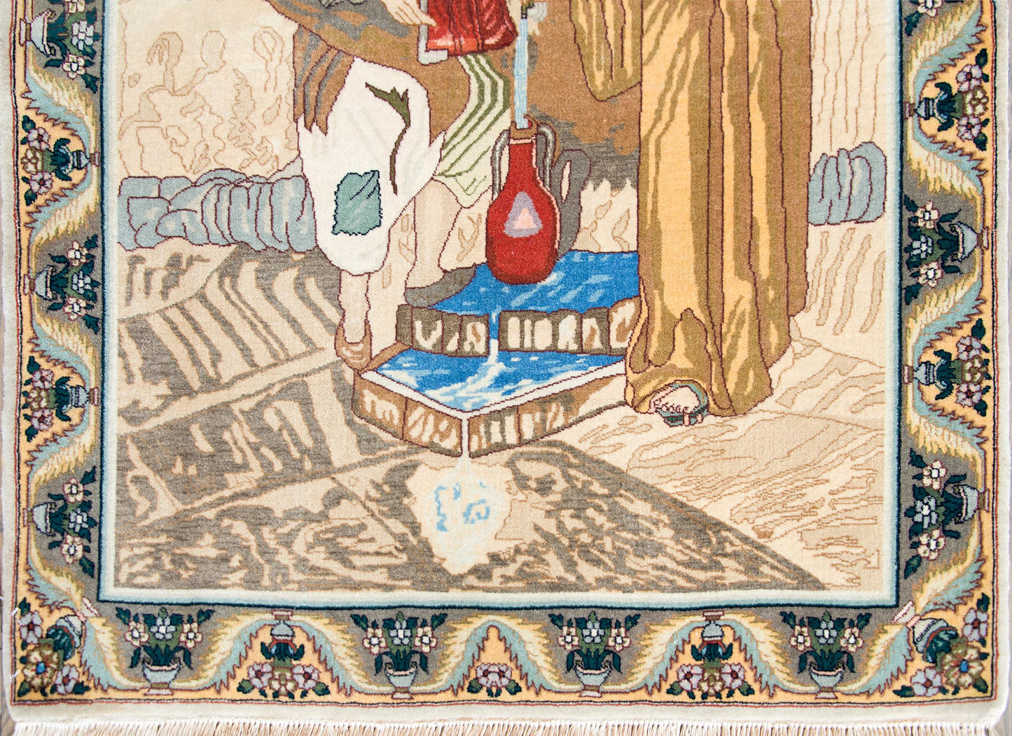 Vintage Persian Tabriz Pictorial Rug For Sale