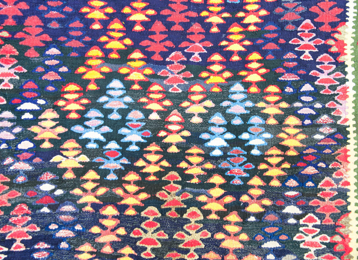 Vintage Persian Qazvin Kilim Rug For Sale
