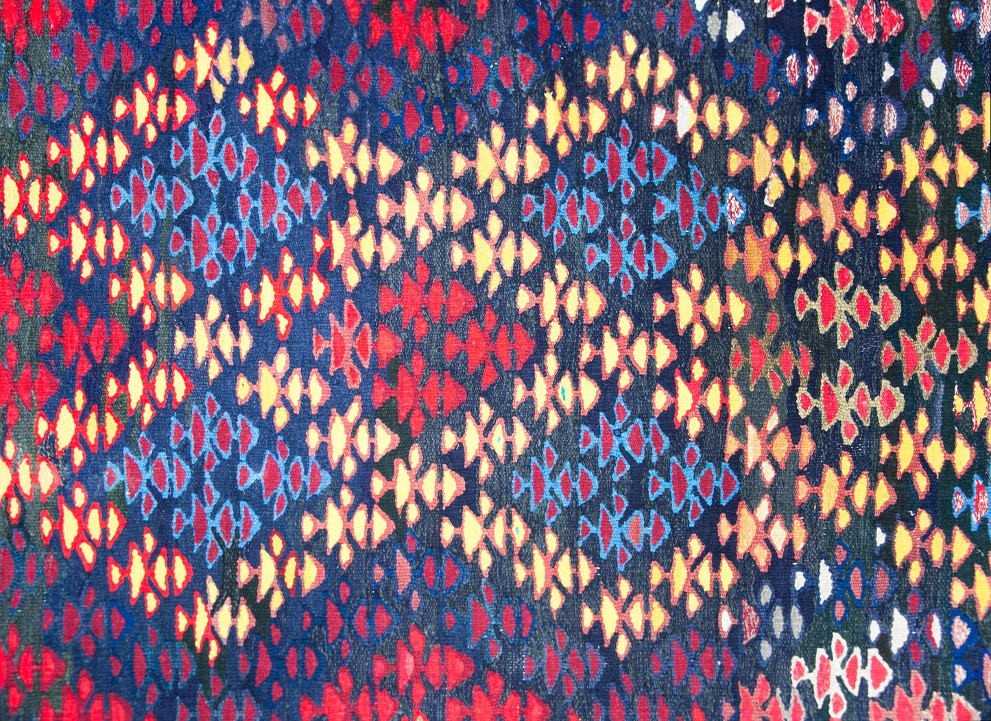 Vintage Persian Qazvin Kilim Rug For Sale