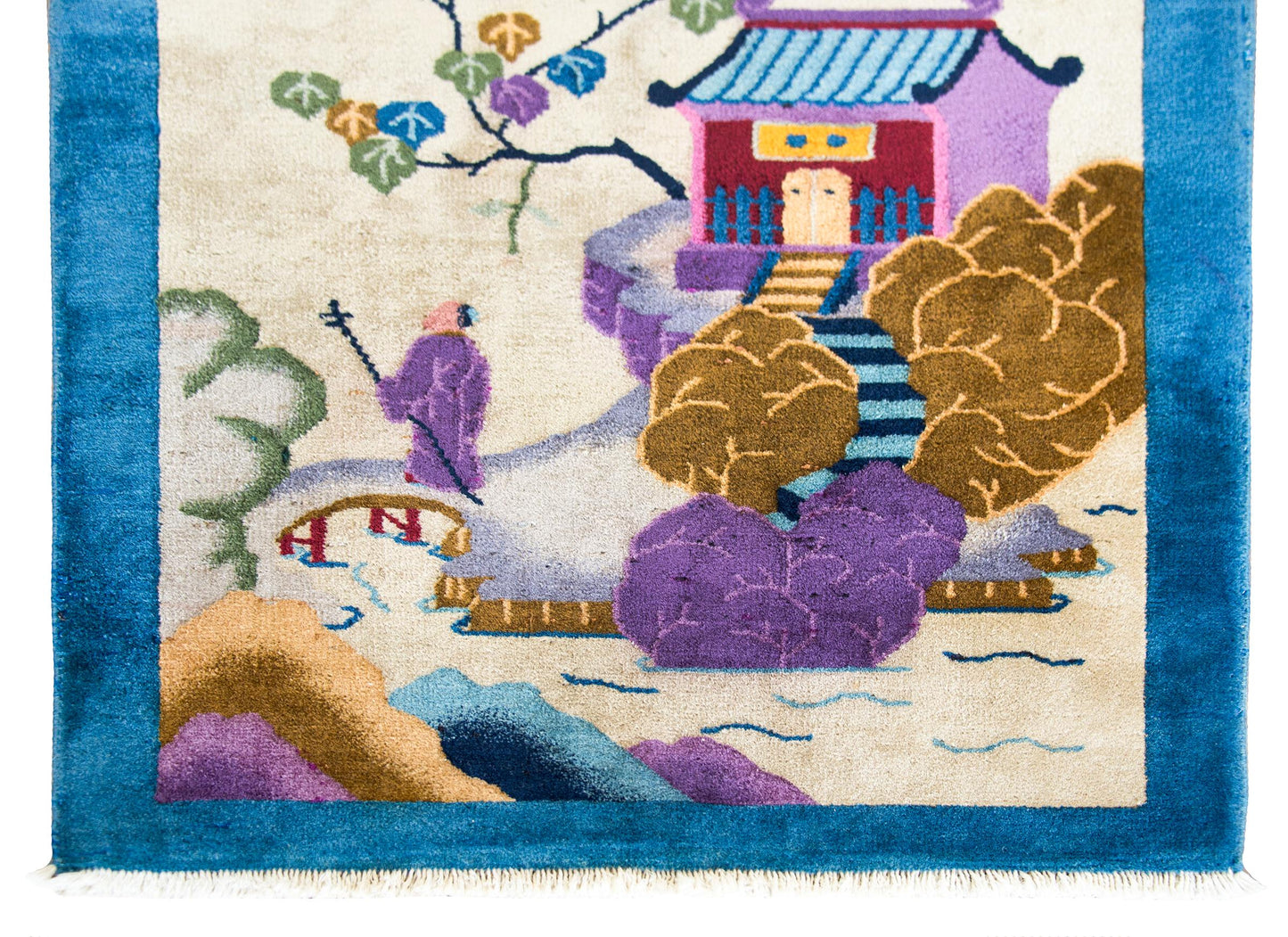 Early 20th Century Chinese Pictorial Art Deco Rug For Sale