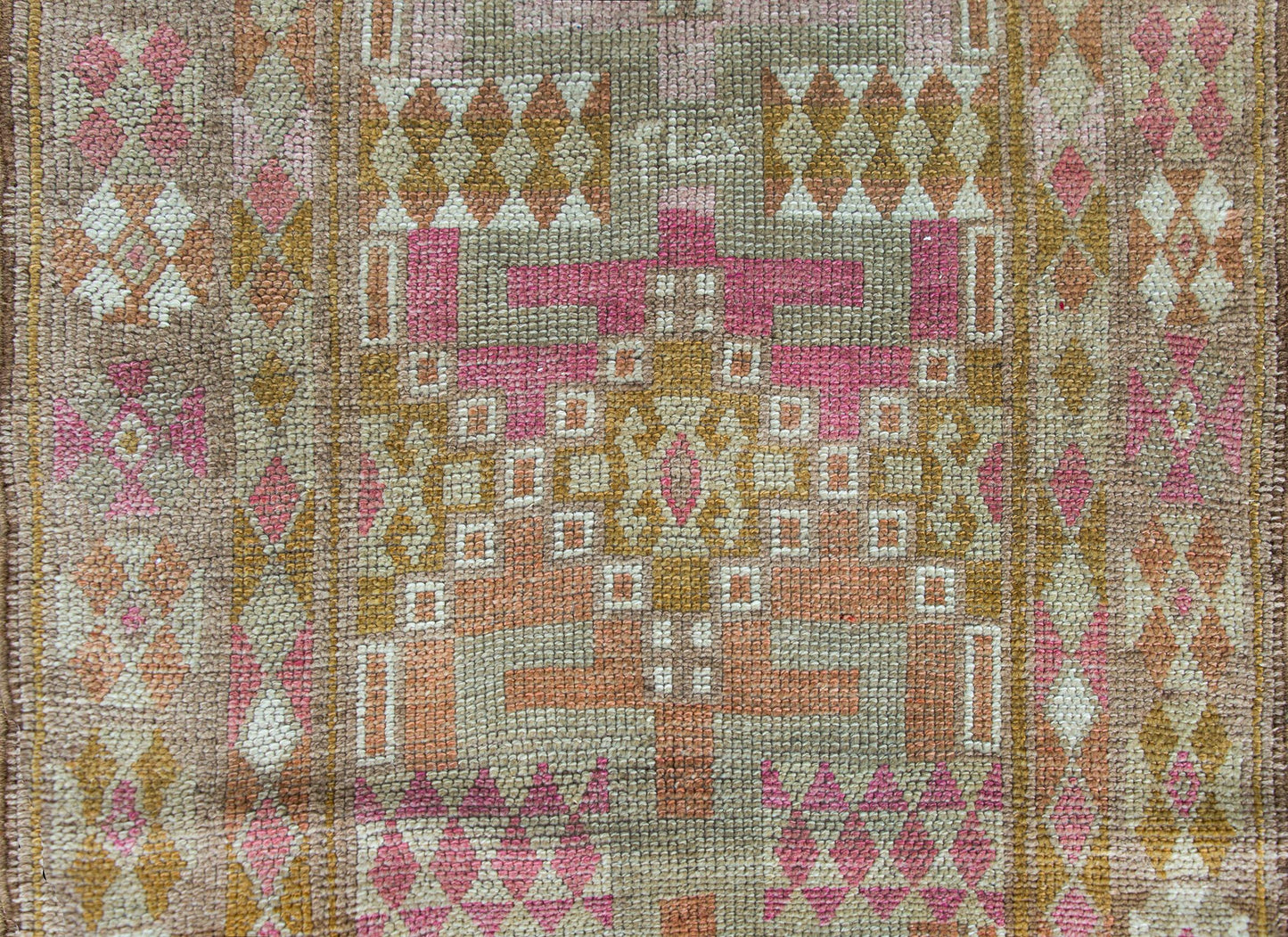 Vintage Turkish Oushak Runner For Sale
