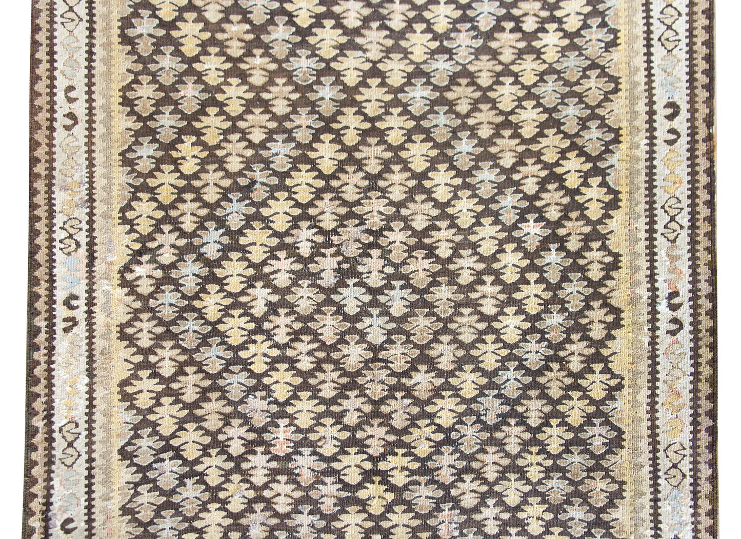 Early 20th Century Persian Qazvin Kilim Rug For Sale