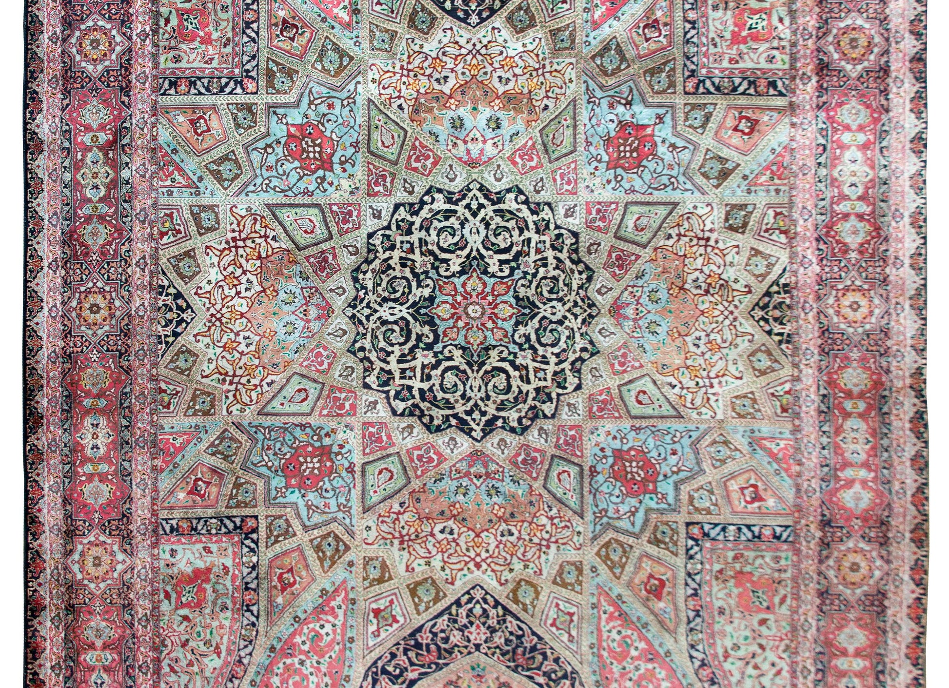 Vintage Persian Qum Rug For Sale