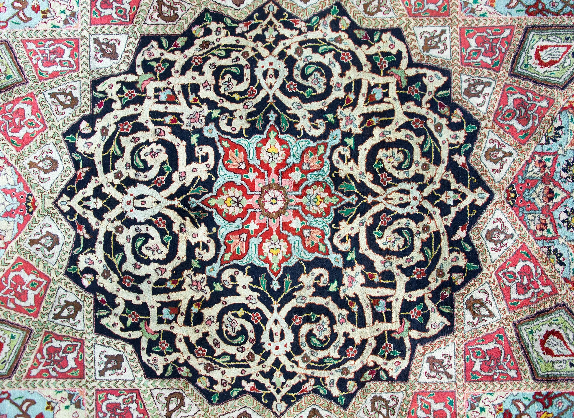 Vintage Persian Qum Rug For Sale
