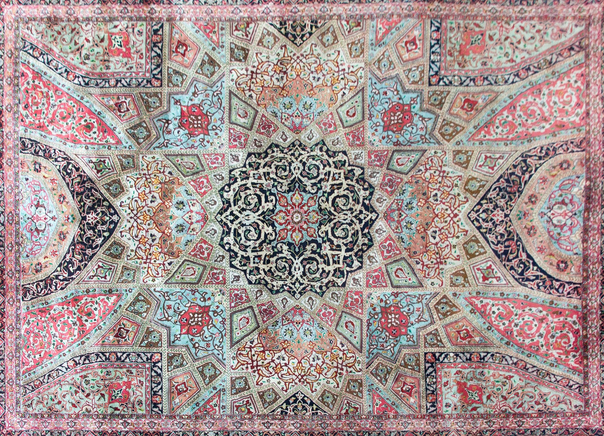 Vintage Persian Qum Rug For Sale
