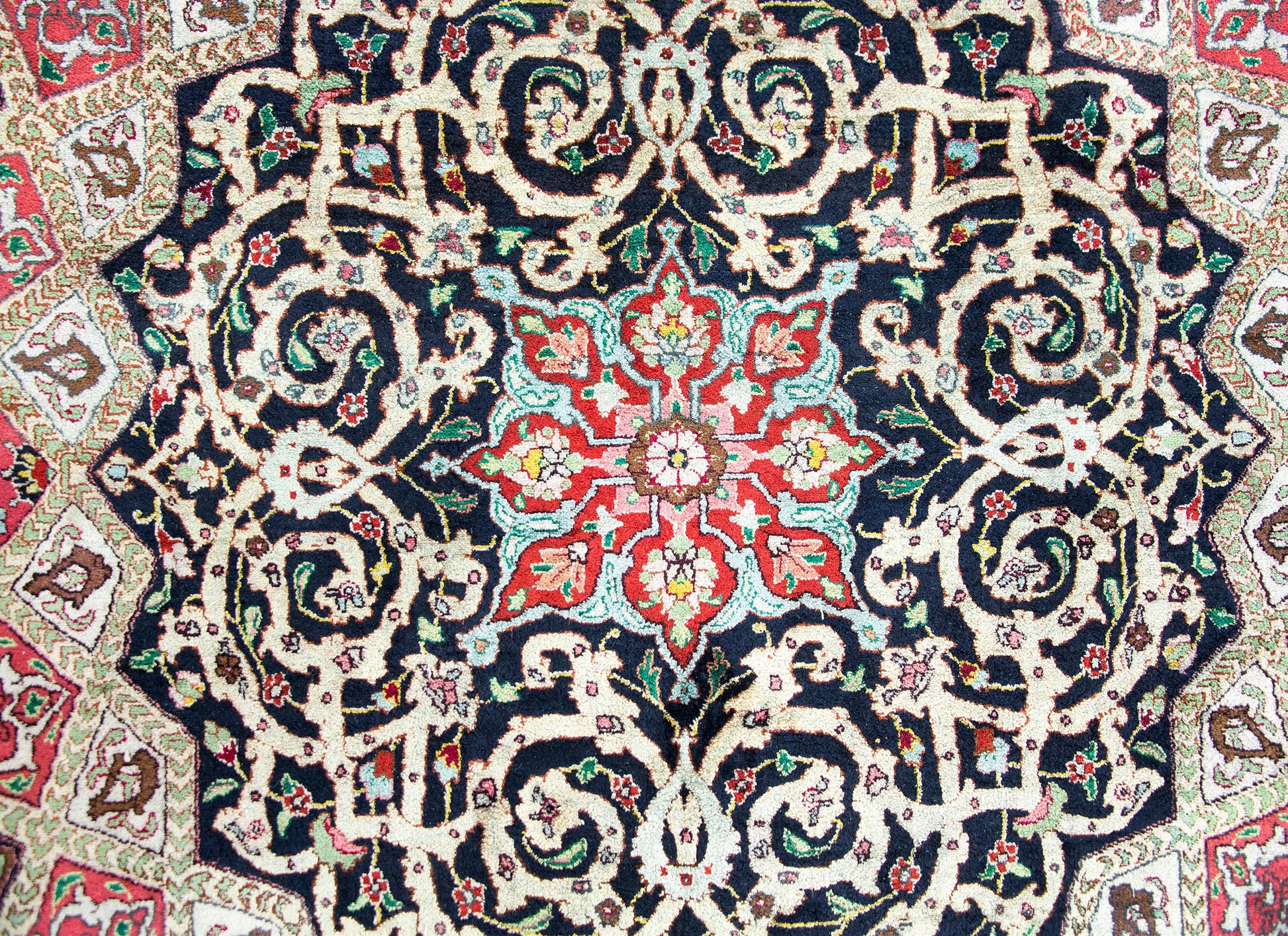 Vintage Persian Qum Rug For Sale