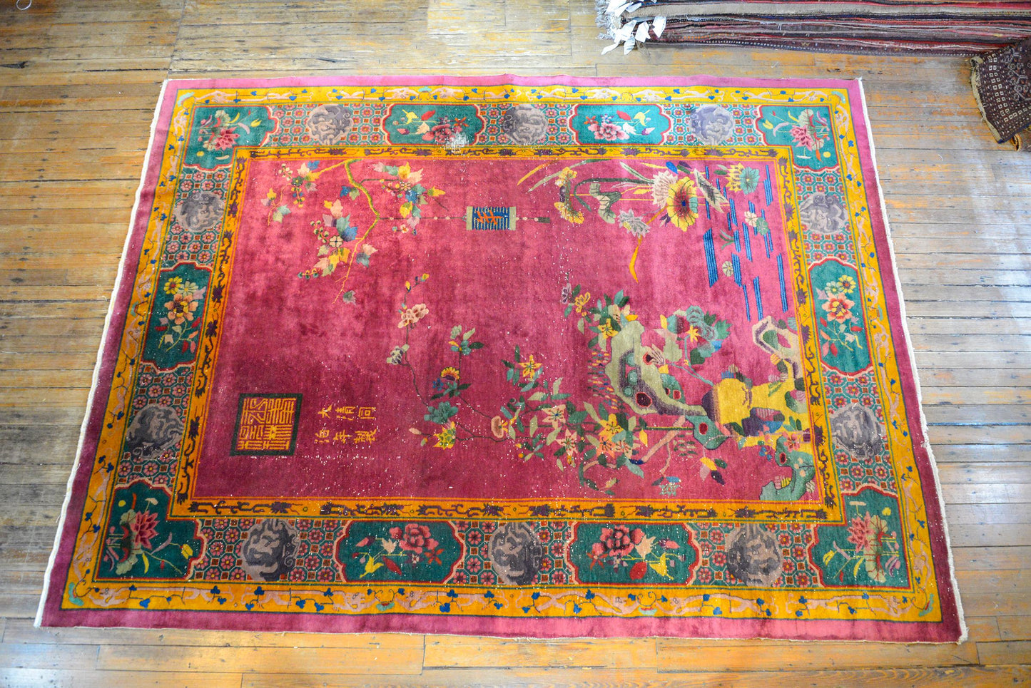 Unusual Chinese Art Deco Rug For Sale