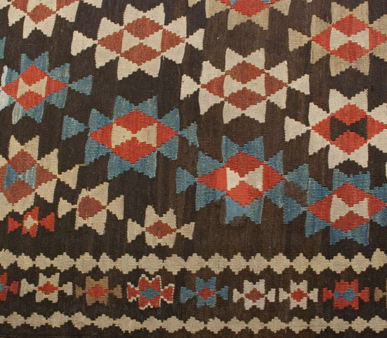 Early 20th Century Persian Varamin Kilim Runner For Sale