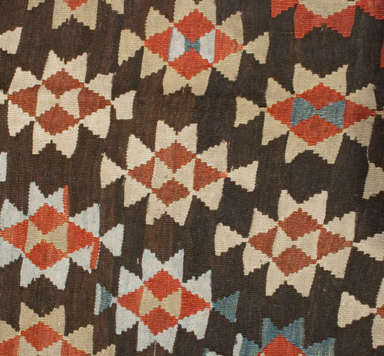 Early 20th Century Persian Varamin Kilim Runner For Sale