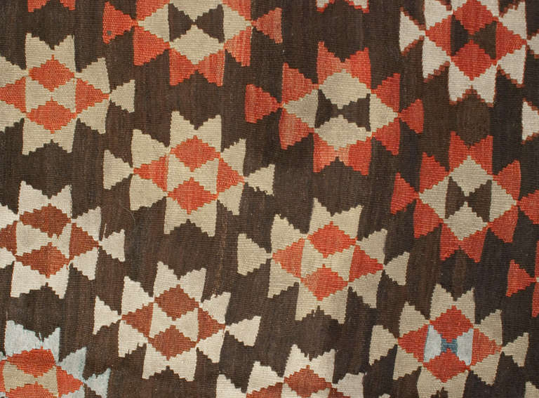 Early 20th Century Persian Varamin Kilim Runner For Sale