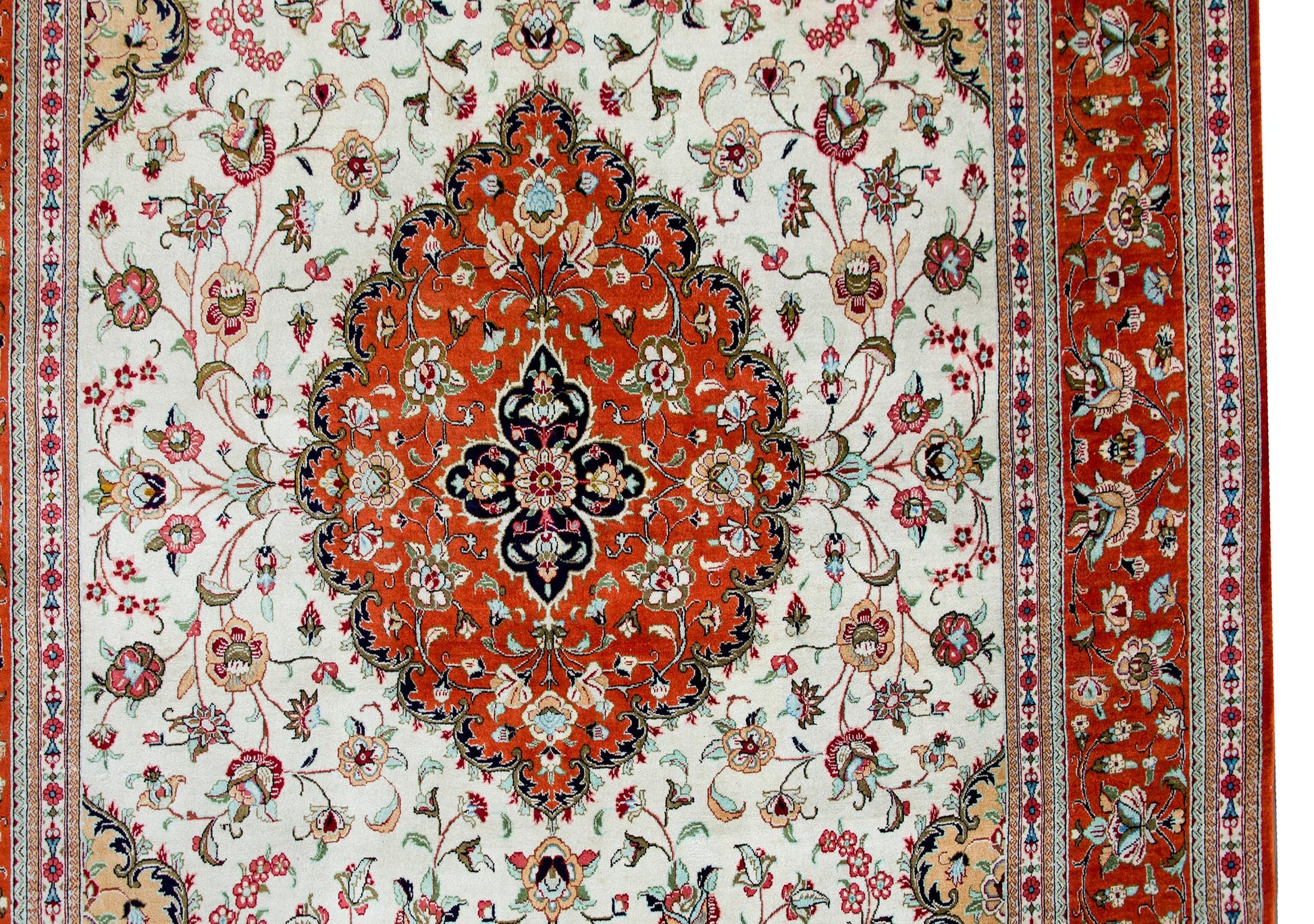 Vintage Persian Silk Qum Rug For Sale