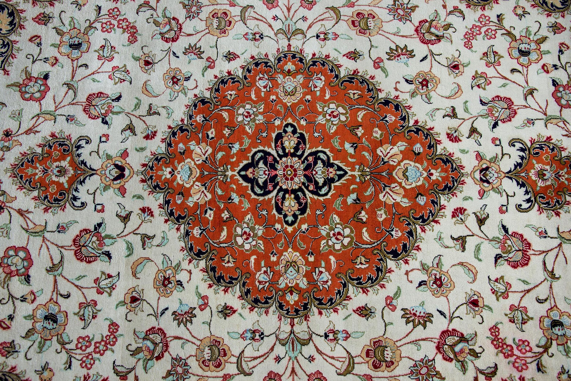 Vintage Persian Silk Qum Rug For Sale