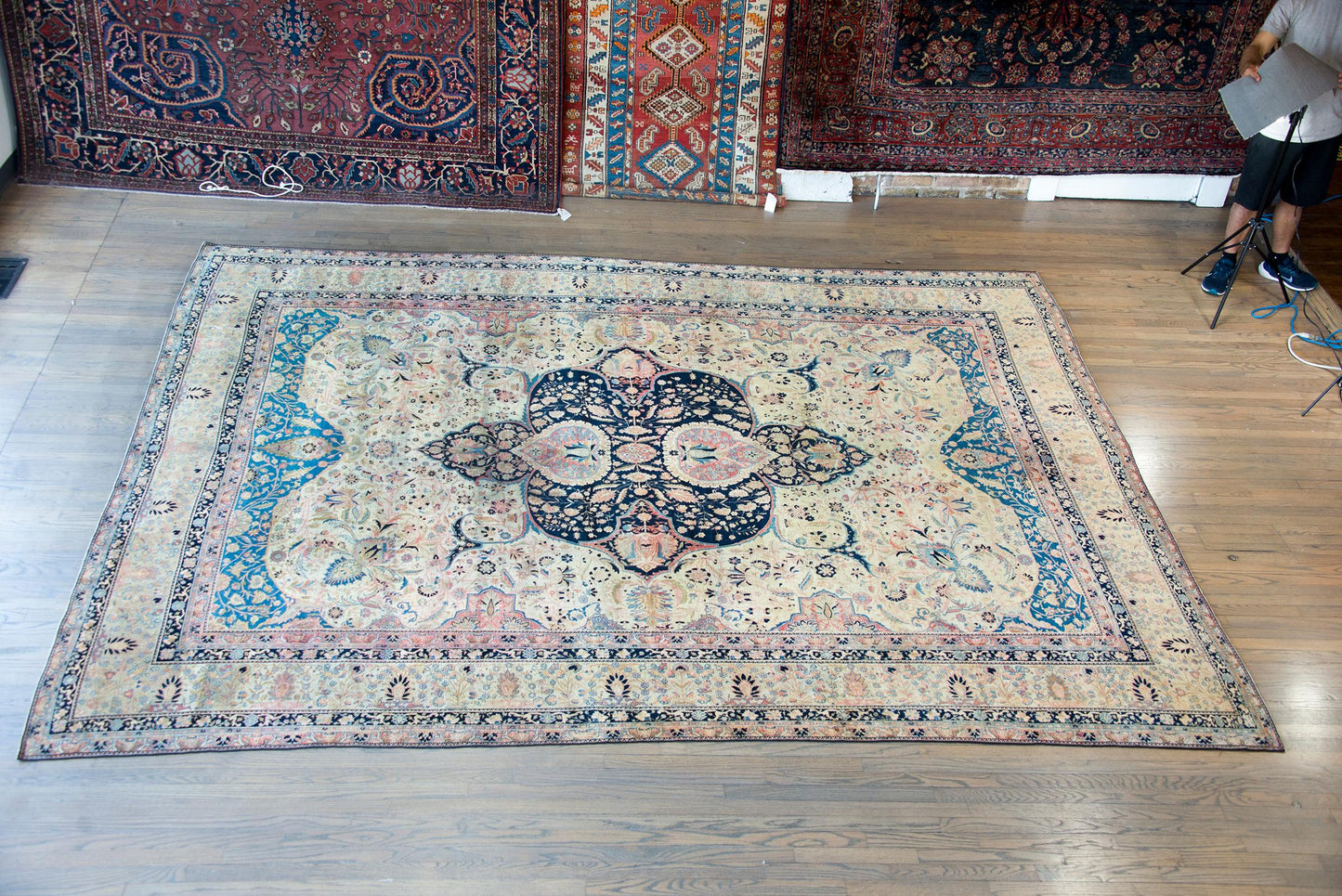 Rare 19th Century Mohtasham Kashan Rug For Sale