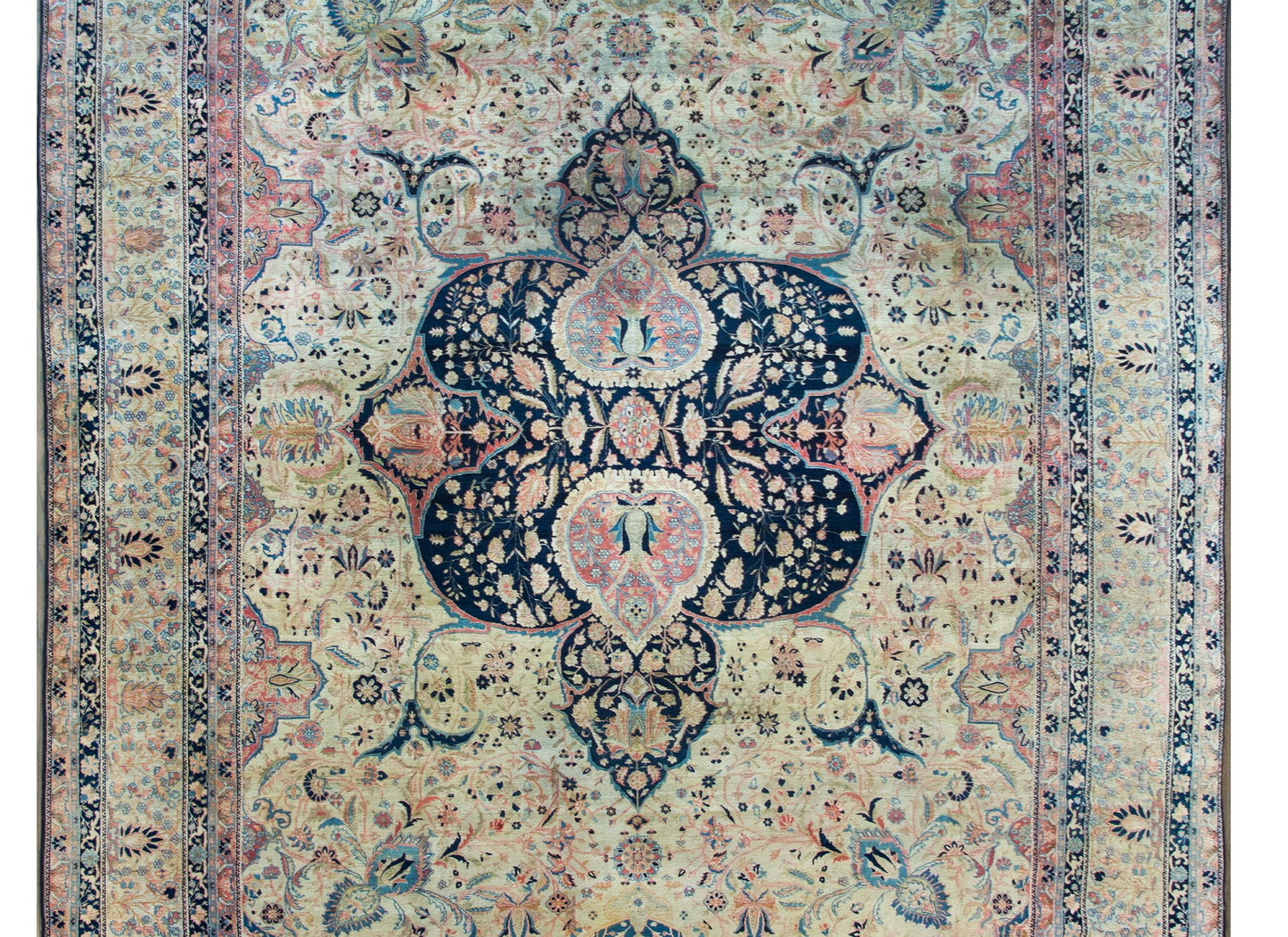 Rare 19th Century Mohtasham Kashan Rug For Sale