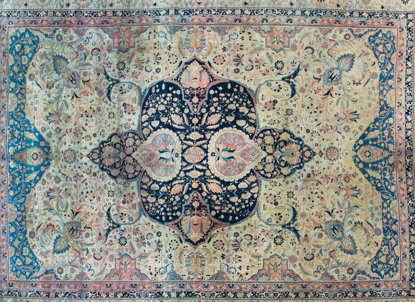 Rare 19th Century Mohtasham Kashan Rug For Sale