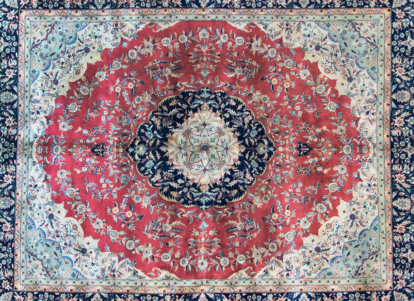 Vintage Indian Tabriz-Style Rug For Sale