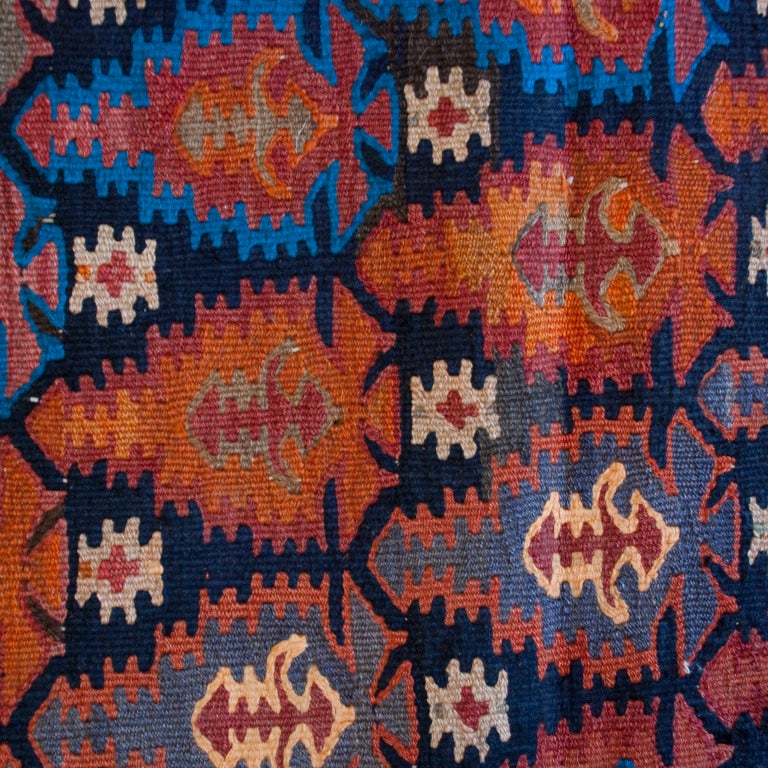 20th Century Kazvin Kilim Carpet For Sale