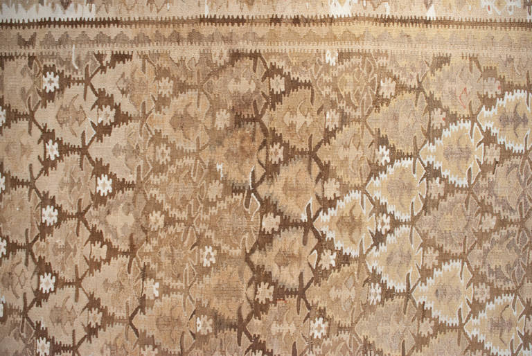 Early 20th Century Qazvin Kilim Runner For Sale