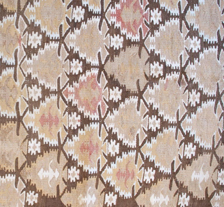 Early 20th Century Qazvin Kilim Runner For Sale