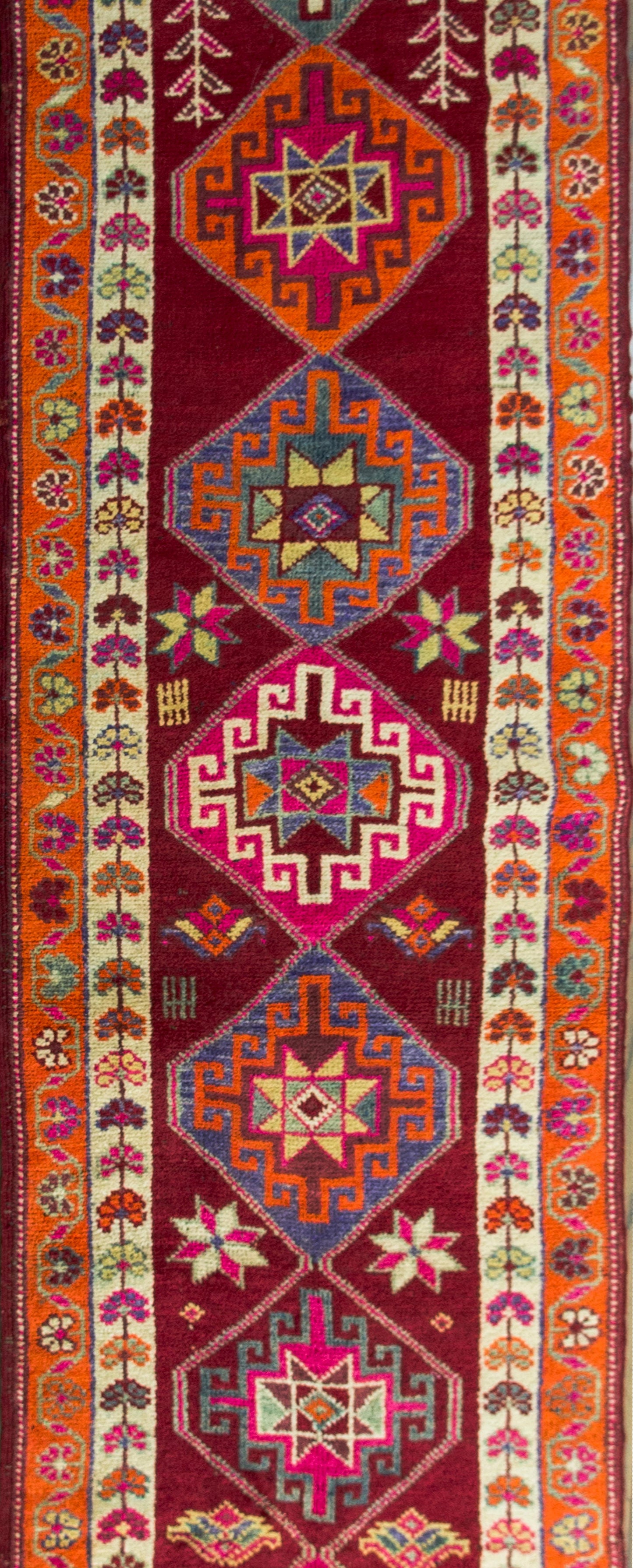 Vintage Turkish Oushak Runner For Sale