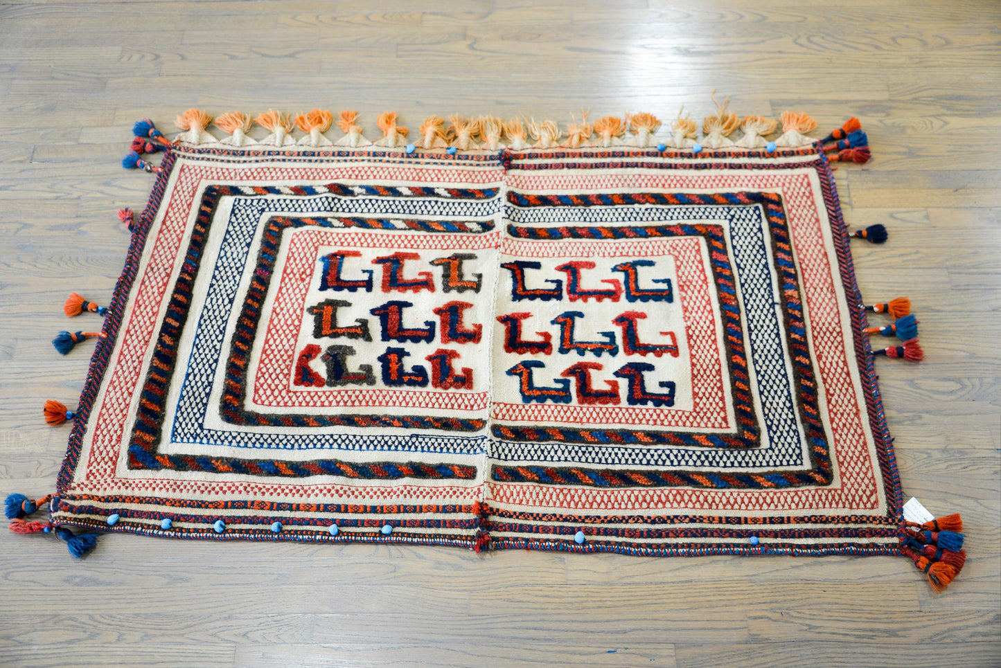 Early 20th Century Afshar Horse Blanket Rug For Sale