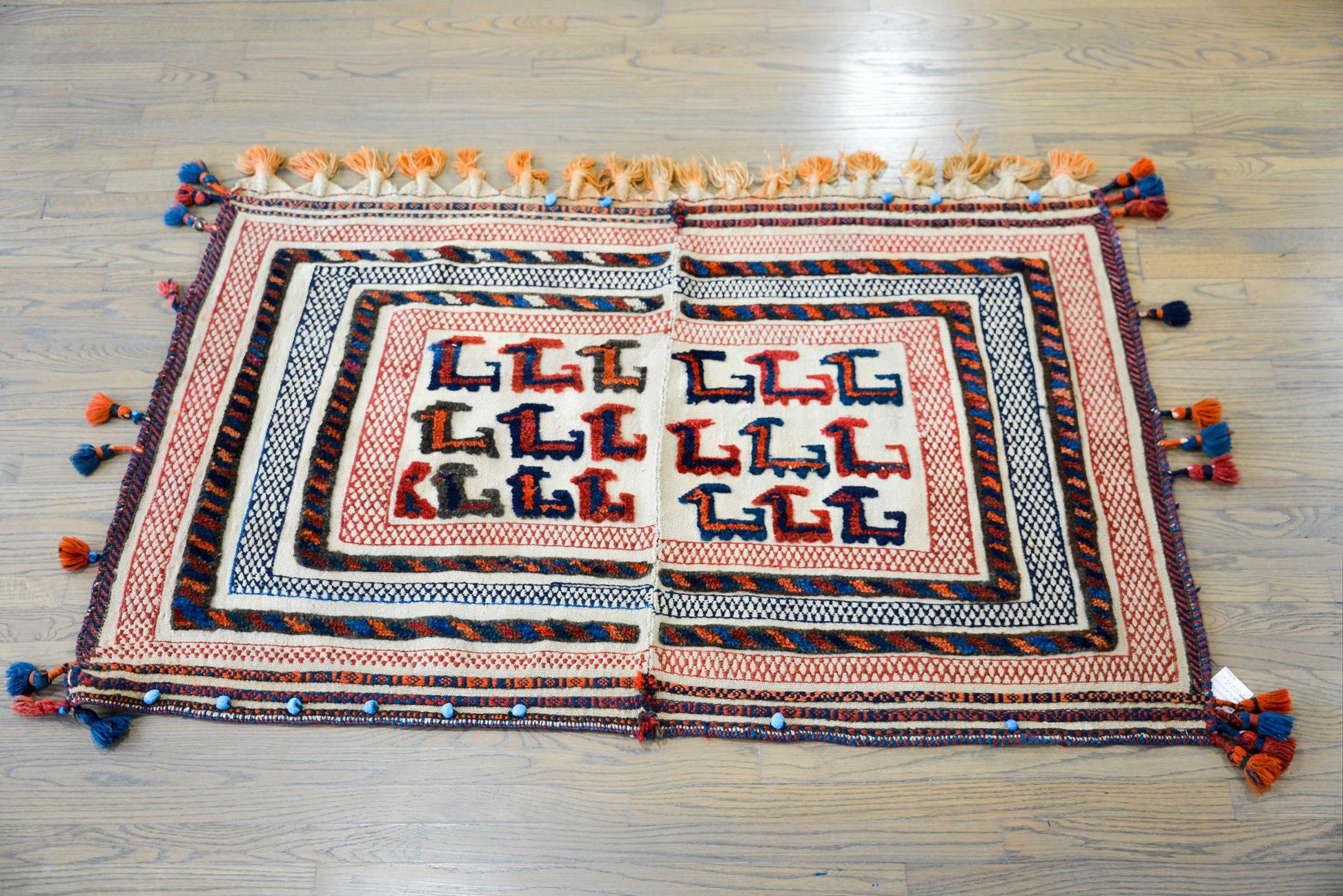 Early 20th Century Afshar Horse Blanket Rug For Sale
