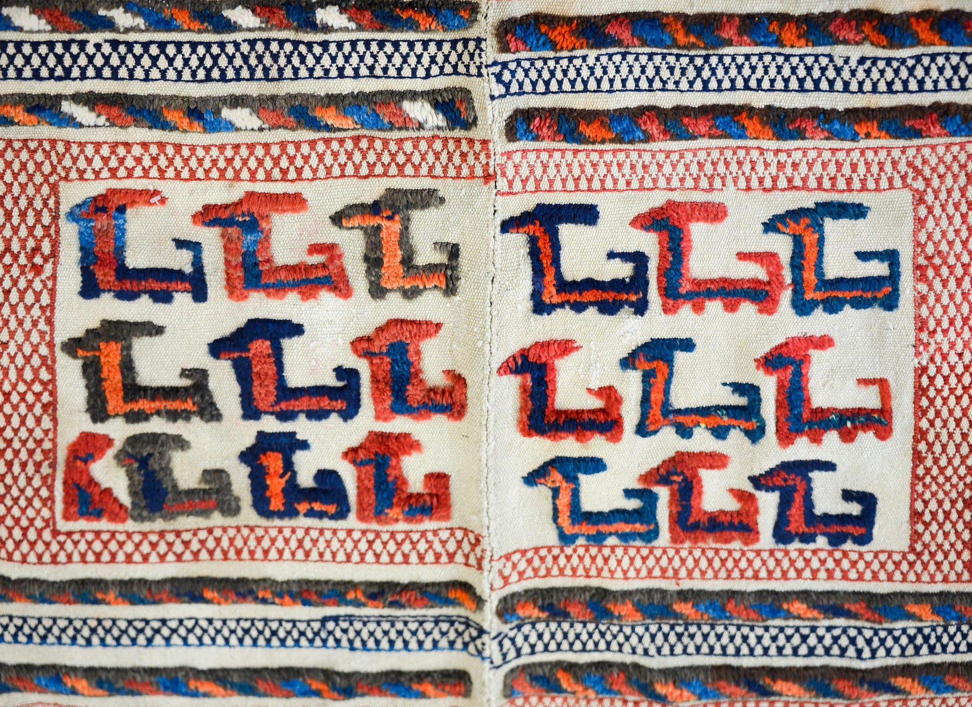 Early 20th Century Afshar Horse Blanket Rug For Sale