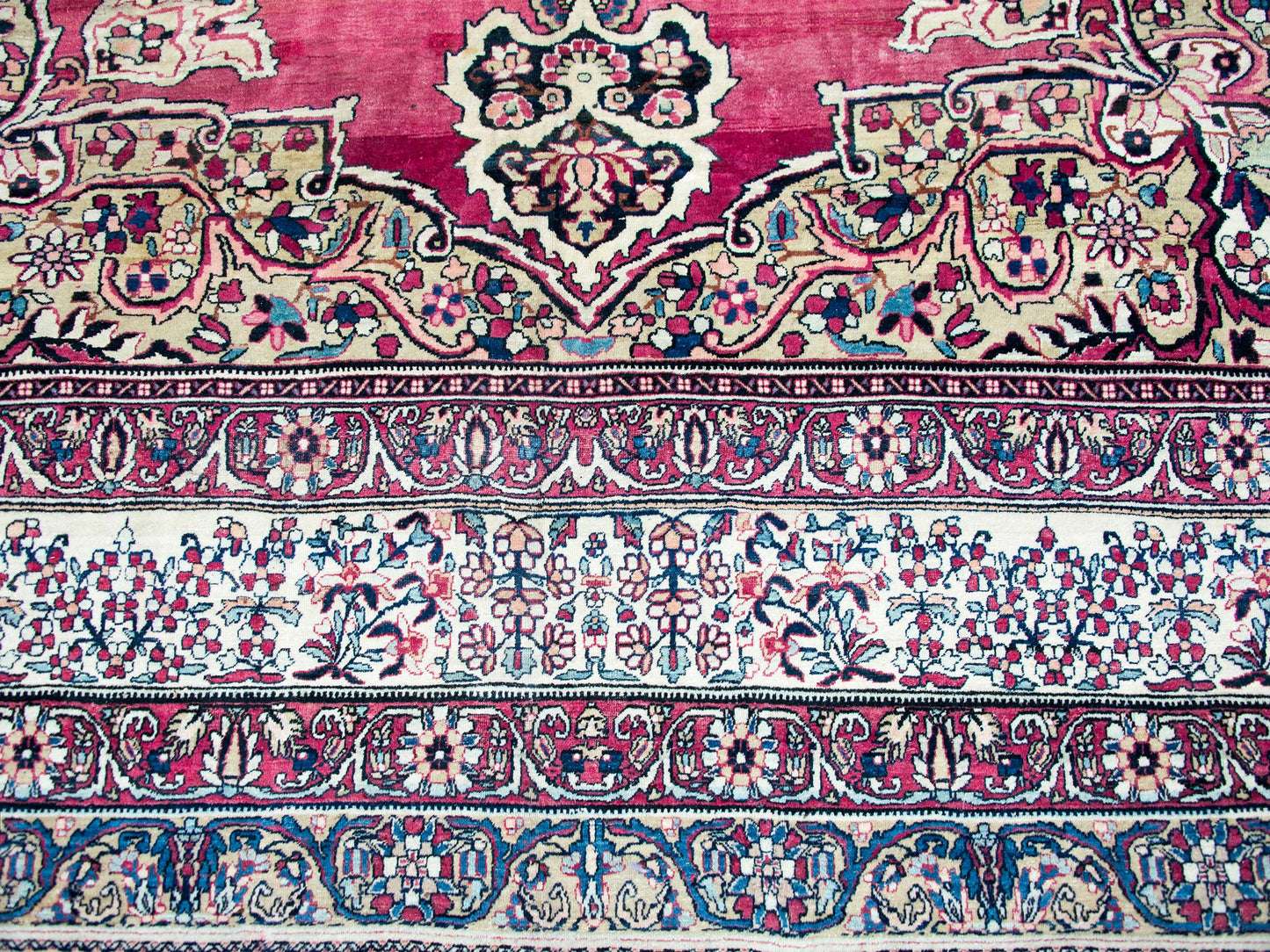 Late 19th Century Persian Lavar Kirman Rug For Sale