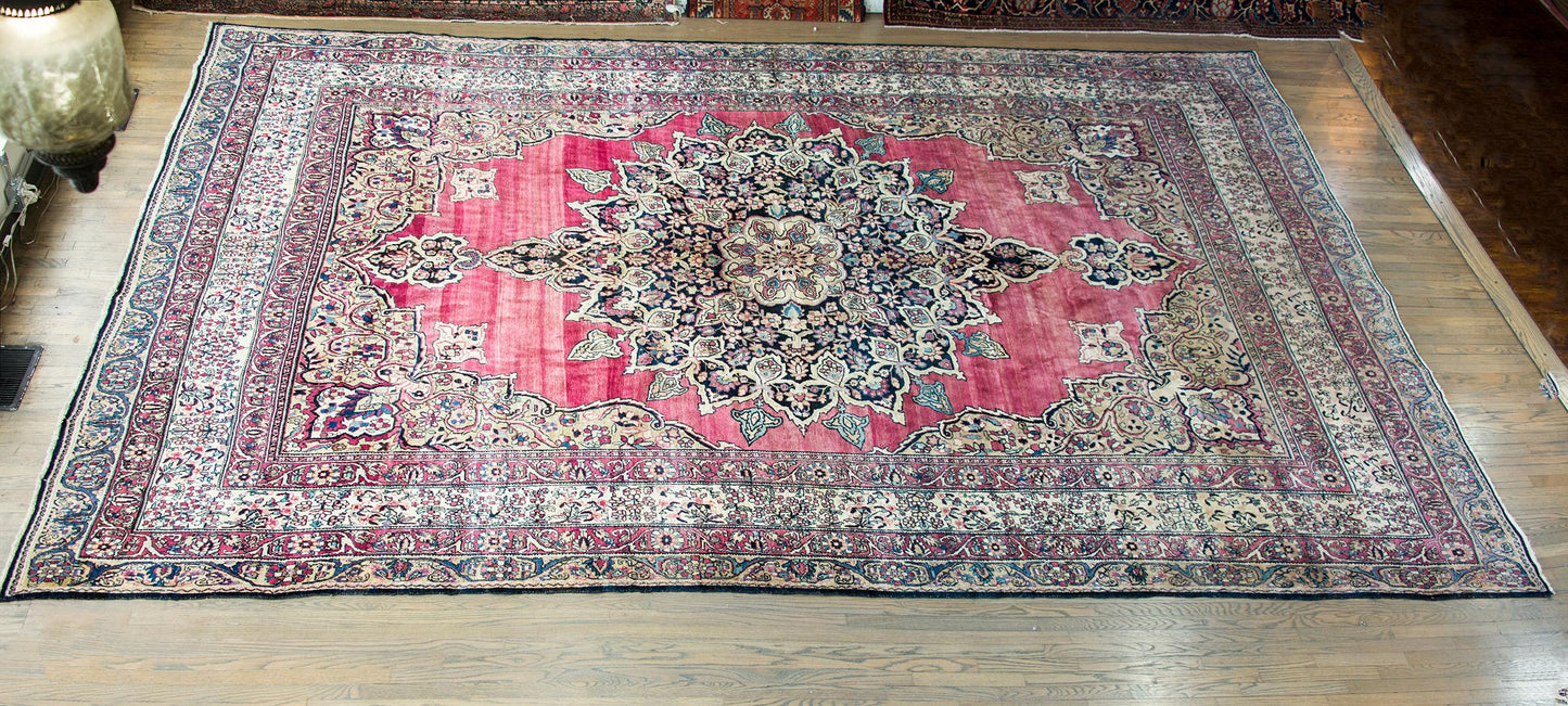 Late 19th Century Persian Lavar Kirman Rug For Sale